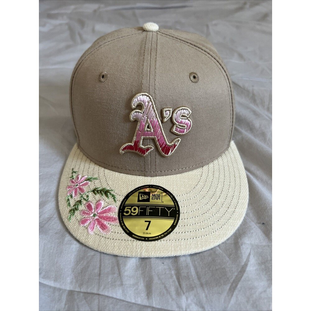 Oakland Athletics A’s Hand Stitched Floral 59FIFTY Fitted Cap 7 New